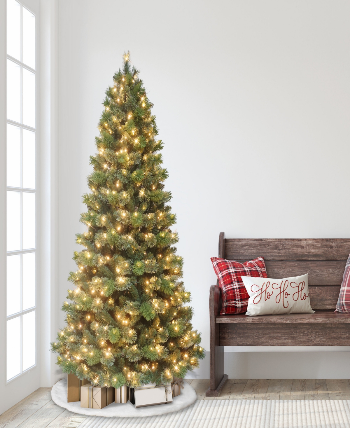 Puleo 6.5' Pre-lit Artificial Oklahoma Pine Tree In Green