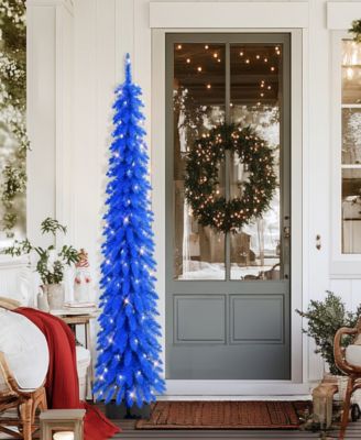 Puleo 6' Pre-Lit Artificial Alpine Pencil Tree