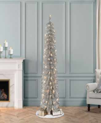 Puleo 6' Pre-Lit Artificial Alpine Pencil Tree