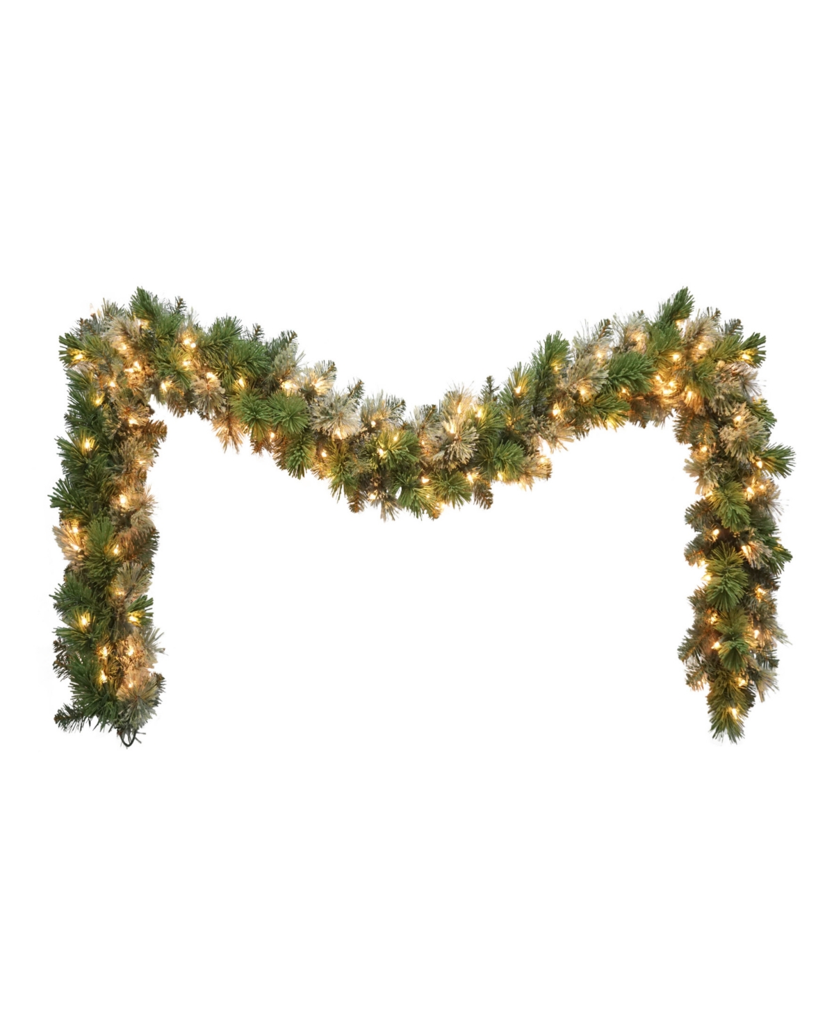 Puleo 9' Pre-lit Oklahoma Pine Artificial Garland In Green