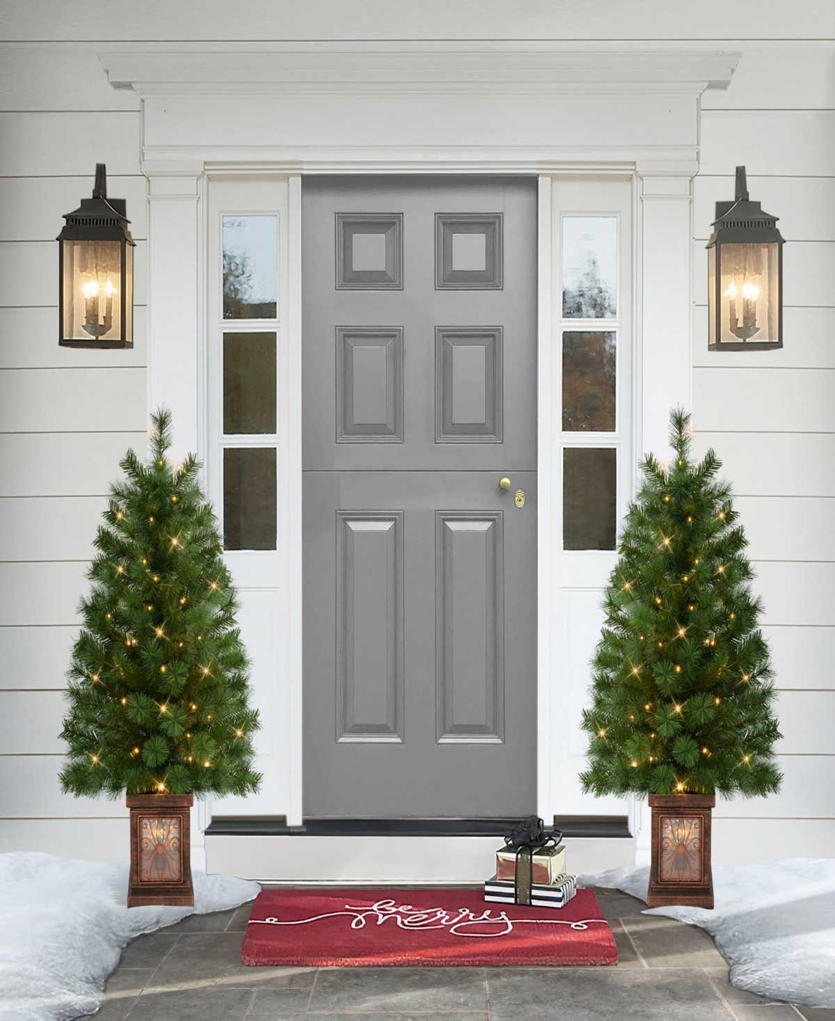 Puleo International Puleo 3.5' Artificial Pre-lit Potted Christmas Tree In Green