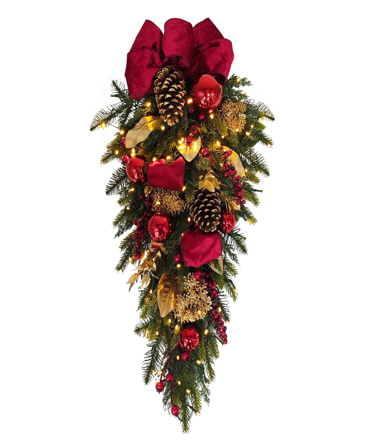 Puleo 28" Pre-lit Adorned Swag In Multi