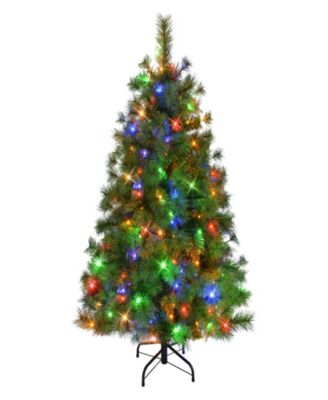 Puleo 4.5' Pre-Lit Artificial Colorado Pine Christmas Tree with Dual Function LED Lights