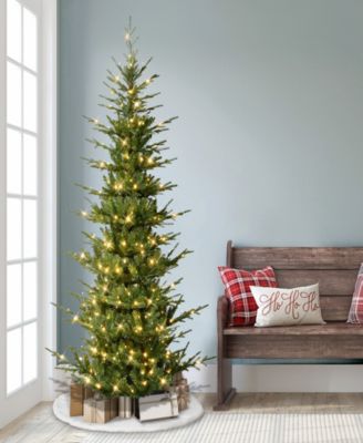 Puleo 7.5' Pre-Lit Artificial Slim Hillside Spruce Tree