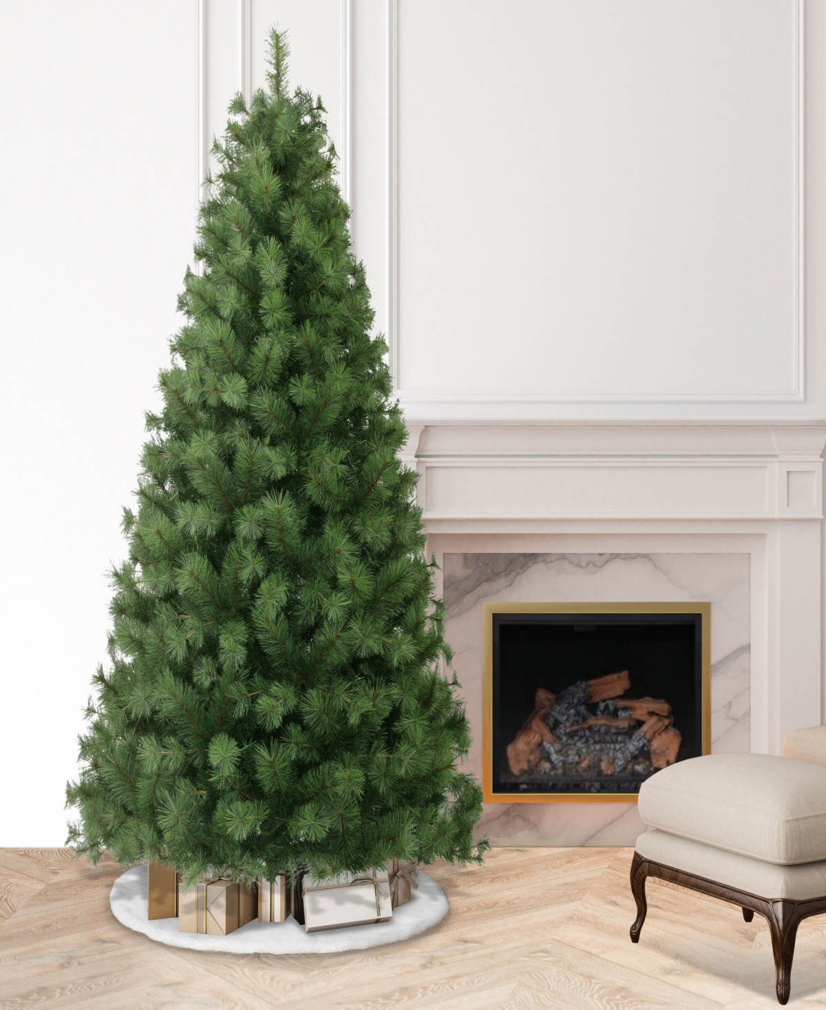 Puleo 7.5' Unlit Artificial Colorado Pine Christmas Tree In Green