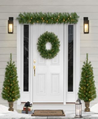 Puleo 4-Pc. Pre-Lit Artificial Christmas Tree and Wreath Set