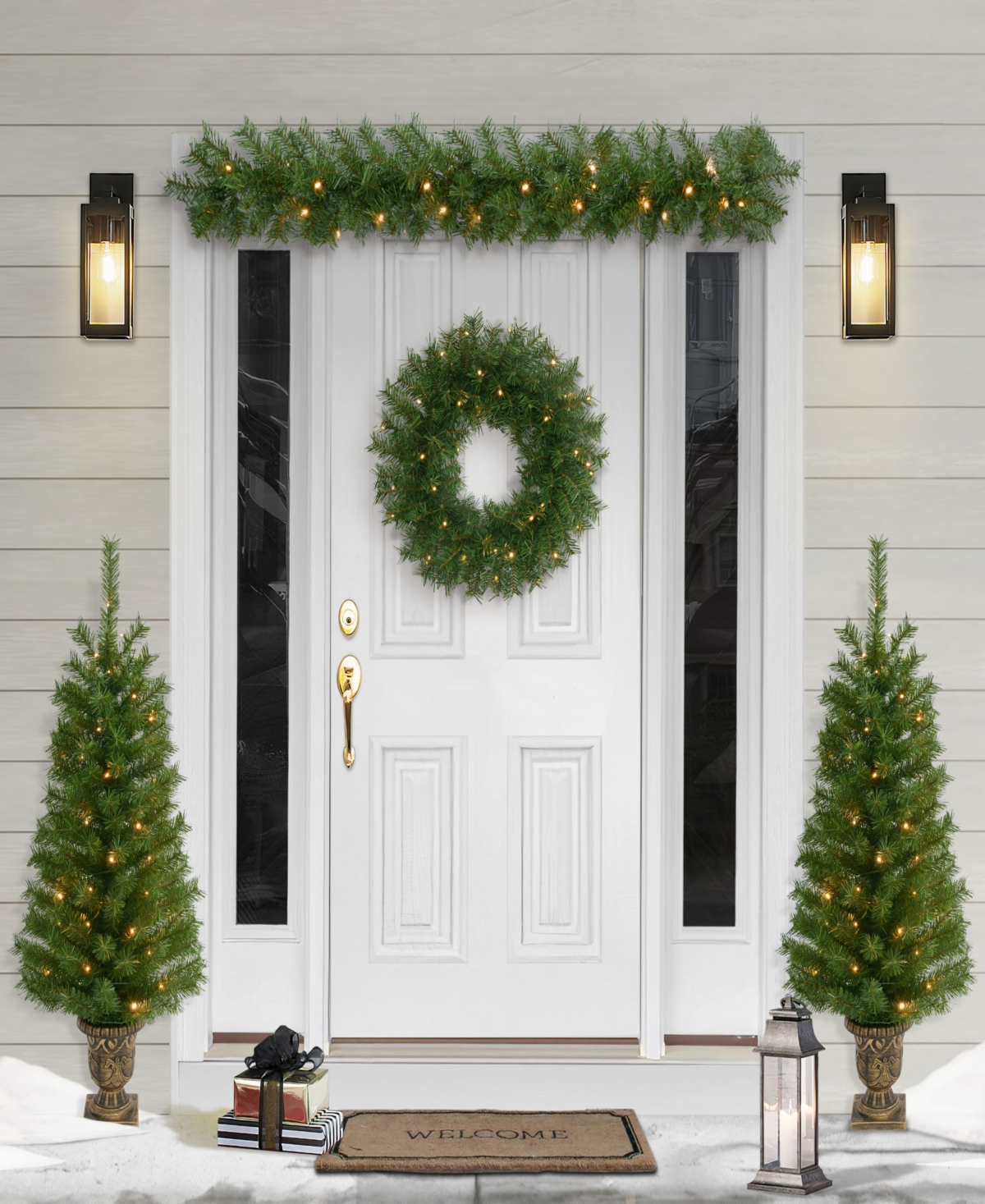 Puleo International Puleo 4-pc. Pre-lit Artificial Christmas Decor Set In Green