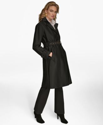 Women's Single-Breasted Belted Trench Coat
