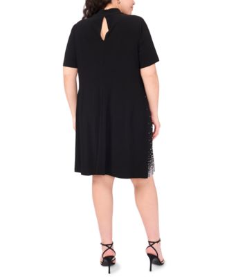 Plus Size Short Sleeves A-Line Dress