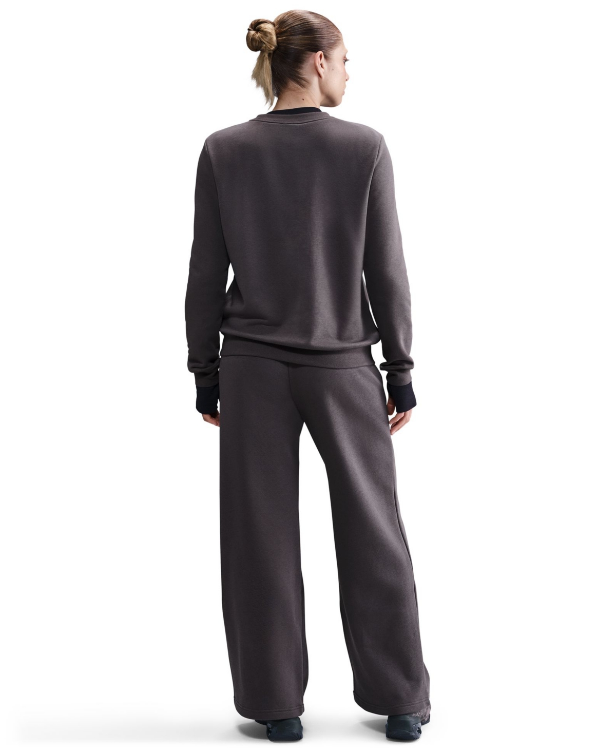 Nike Sportswear Women's Mid-rise Wide Leg Sweatpants In Gray