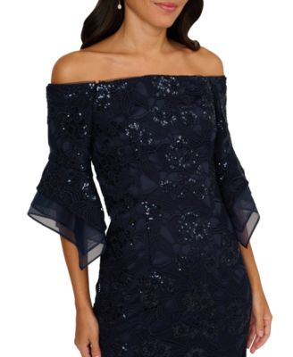 Women's Sequin Lace Off-The-Shoulder Dress