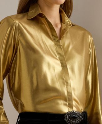 Women's Classic Fit Metallic Chiffon Shirt