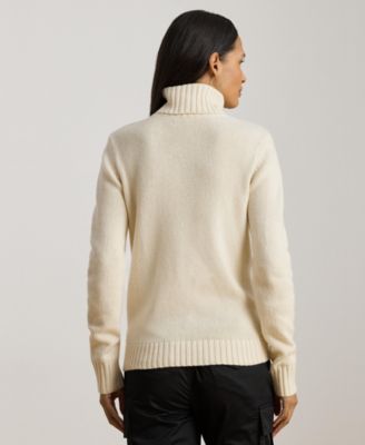 Women's Logo Detail Turtle Neck Sweater