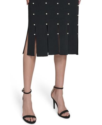 Petite Sweater Slit Hem Midi Dress