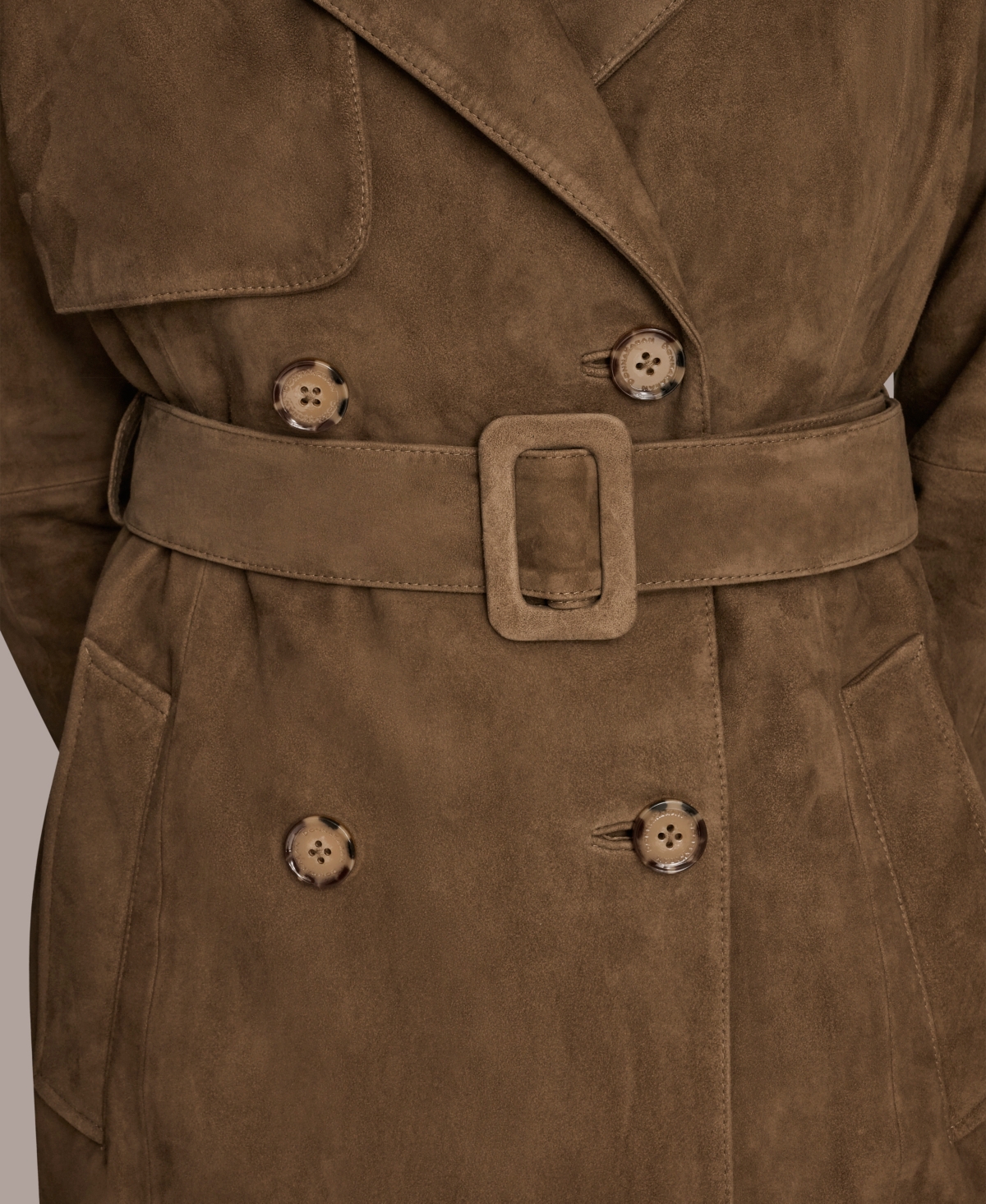 Donna Karan Women's Double Breasted Belted Trench Coat In Brown