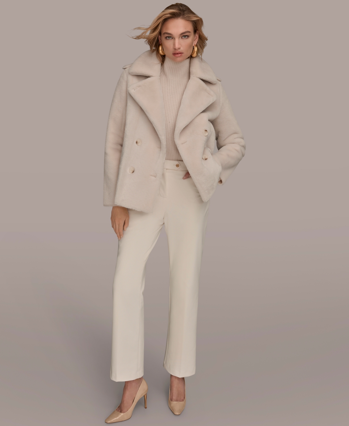 Donna Karan Women's Double-breasted Coat In Neutral