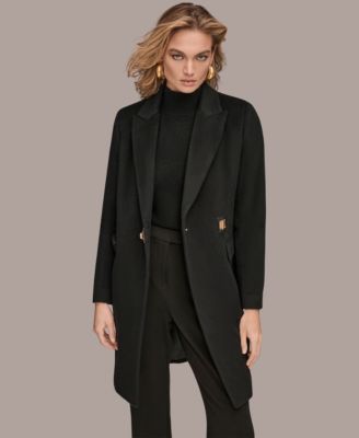Women's Buttoned Notch Collared Coat