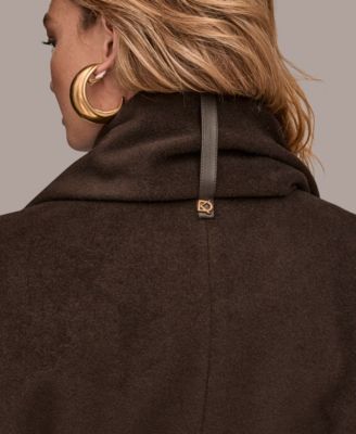 Women's Snap Button Scarf Coat