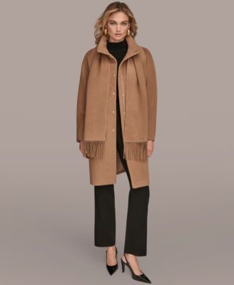 Women's Snap Button Scarf Coat