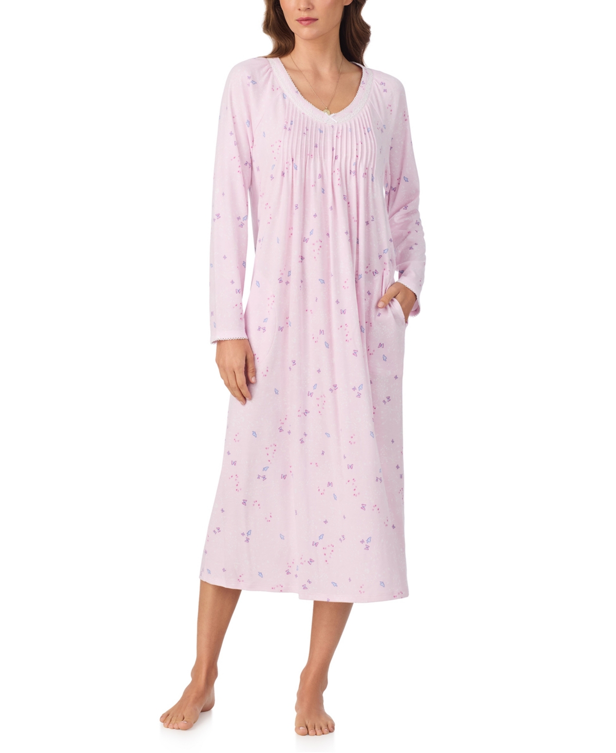 Eileen West Women's Long Sleeve Nightgown In Pink