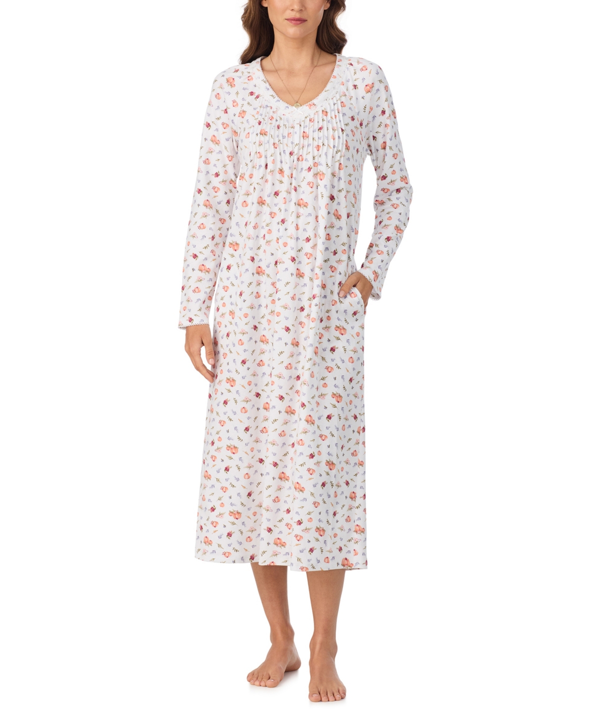 Eileen West Women's Long Sleeve Nightgown In White