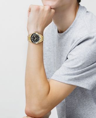 Men's Mainsail Gold Tone Stainless Steel Bracelet Watch, 43mm