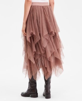Women's Tiered Ruffle Mesh Skirt