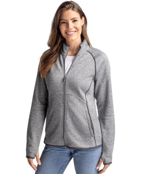 Женские свитеры Cutter & Buck Women's Cutter and Buck Mainsail Sweater-Knit Full Zip Jacket