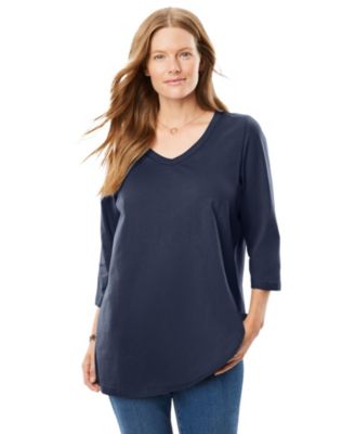 Petite Plus Within Perfect Three-Quarter Sleeve V-Neck Tee