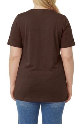 Plus Size Women's Perfect Short-Sleeve Shirred V-Neck Tunic Top