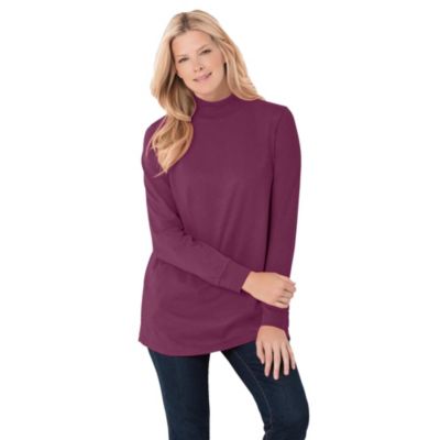 Plus Size Within Perfect Long-Sleeve Mockneck Tee