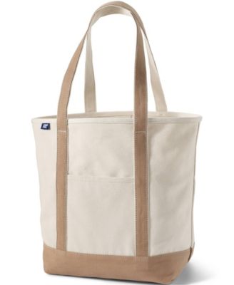 Large 5 Pocket Open Top Long Handle Canvas Tote Bag