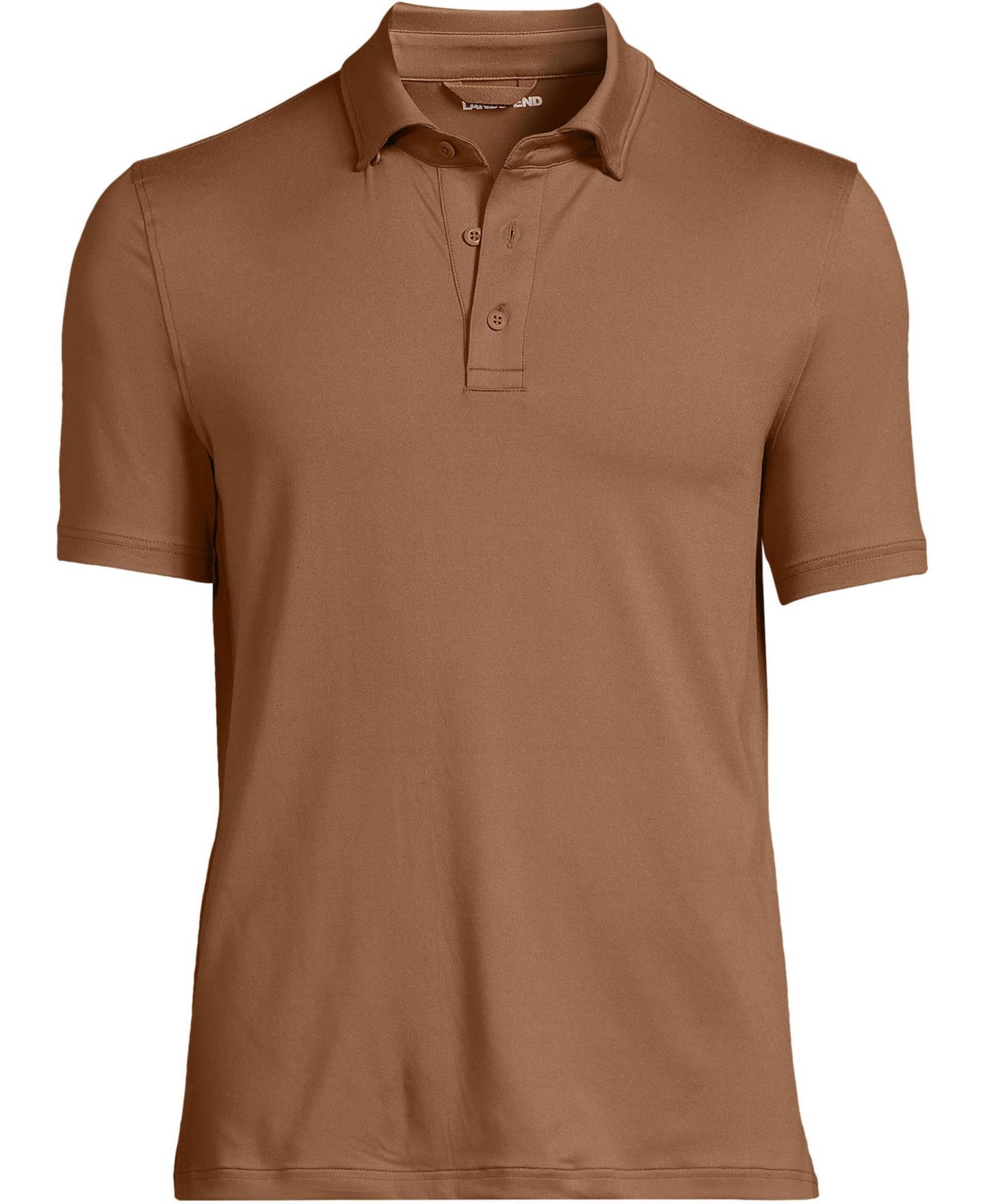 Мужское поло Lands' End Short Sleeve Cooling Performance Polo, цвет: Кленовый карамельный — фото 3