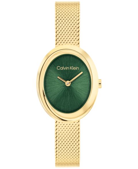 Женские часы Calvin Klein Twisted Bezel Gold Tone Stainless Steel Bracelet Watch, 24mm