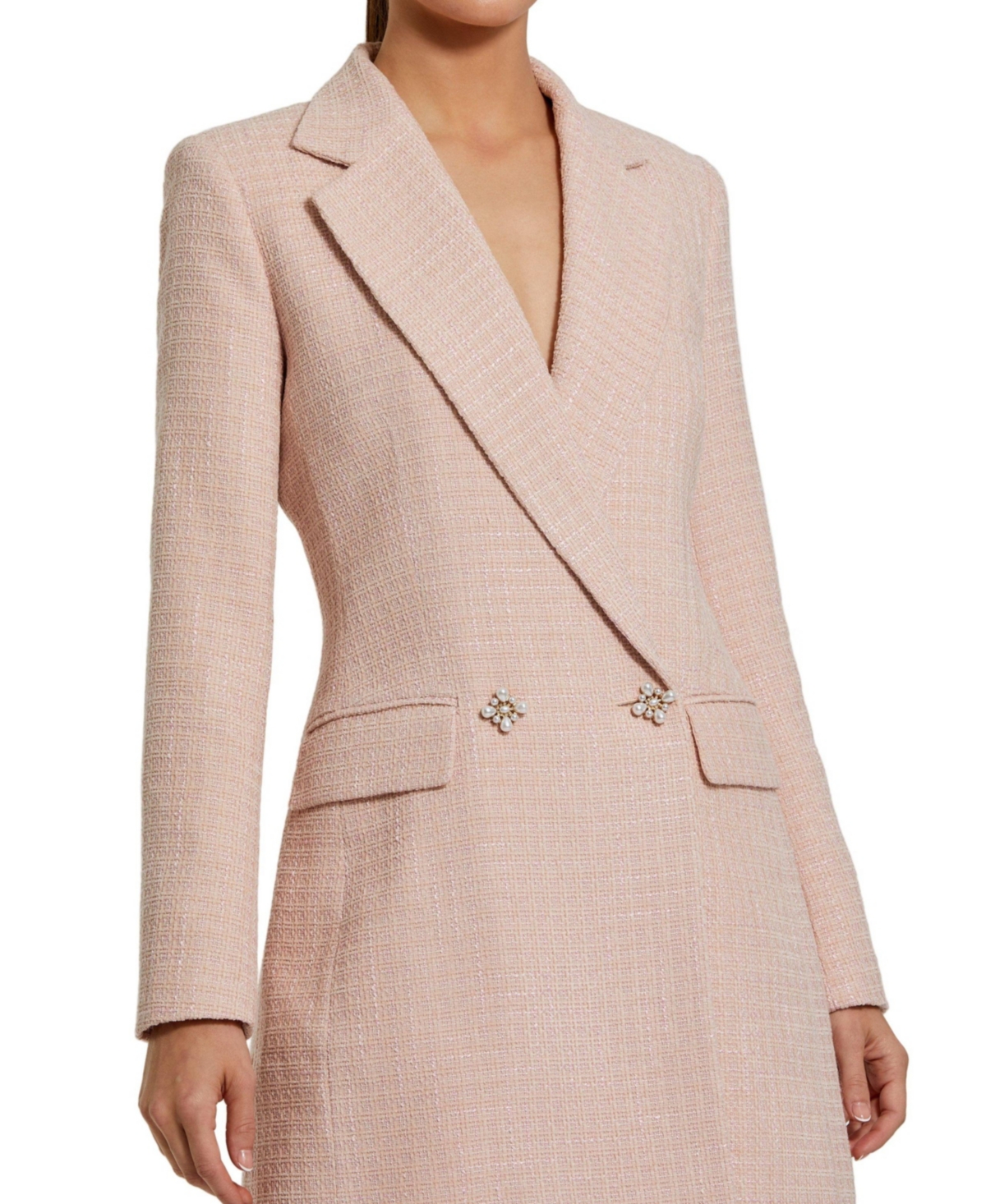 Mac Duggal Women's Boucle Long Sleeve Blazer Mini Dress