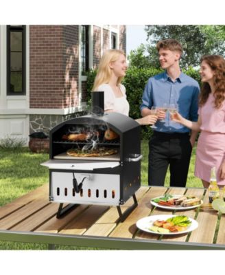 16" Outdoor Pizza Oven with Stone Peel & Grill Racks Folding Legs and Cover