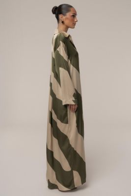 Women's Satin Safari Maxi Dress