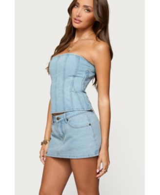 Womens Camelia Strapless Denim Corset