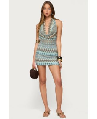 Women's Ziggy Striped Backless Knit Mini Dress