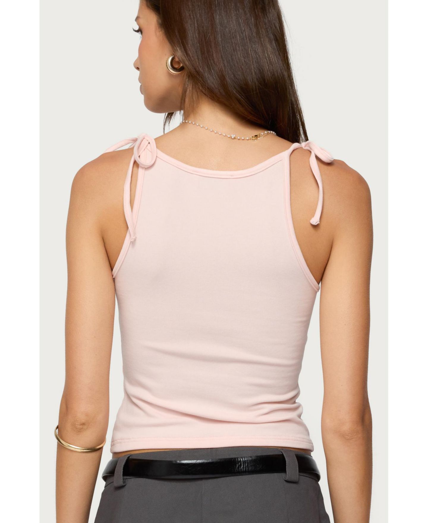 Женский топ Edikted Chrissy Tie Strap Tank Top, цвет: Светлый розовый — фото 2