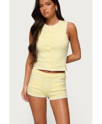 Womens Leila Scalloped Knit Tank Top