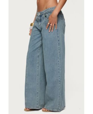 Women's Stitch & Pleat Low Rise Jeans