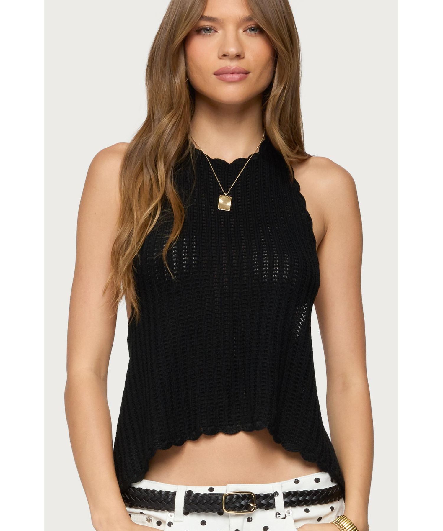 Women's Ivey Backless Crochet Halter Top
