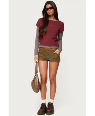 Women's Layered Stripey Long Sleeve T Shirt