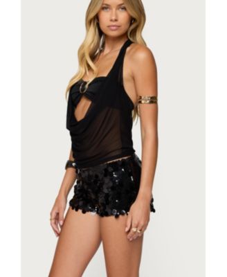 Women's Issey Layered Bandeau,Bra Cowl Neck Top