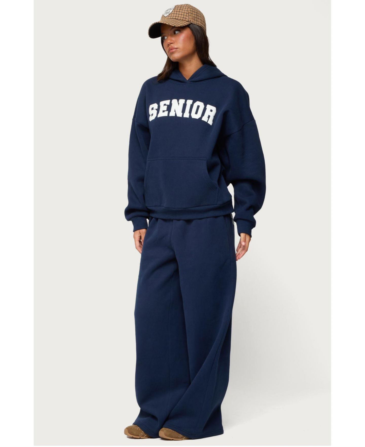 Женское худи Edikted Senior Girl Oversized, цвет: Тёмно-синий — фото 3