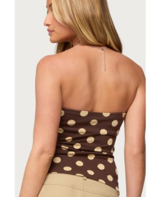 Women's Polka Dot Built In Bra Tube Top
