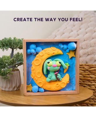 OKTO Air-Dry Clay Little Worlds – Bunny on the Moon — (8.3 x 8.3 in)