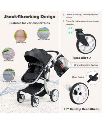 Baby 2-in-1 Stroller High Landscape Stroller w/ Reversible Seat