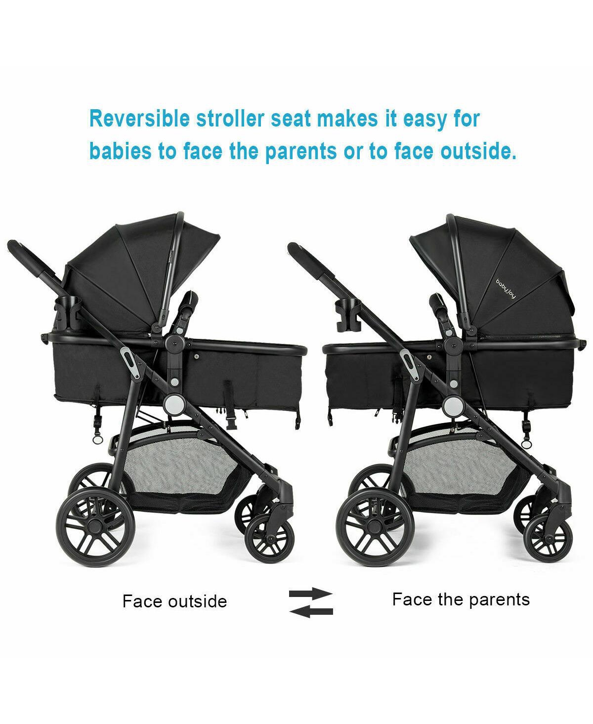 Costway 2 In1 Foldable Baby Stroller Kids Travel Newborn Infant